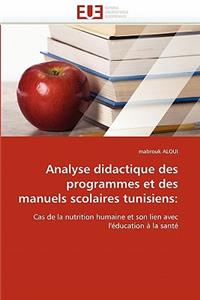 Analyse Didactique Des Programmes Et Des Manuels Scolaires Tunisiens