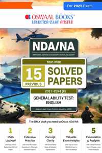 Oswaal NDA-NA (NATIONAL DEFENCE ACADEMY/NAVAL ACADEMY) 15 Previous Solved Papers| Year-wise 2017-2024 (II) | General Ability Test: English | For 2025 Exam