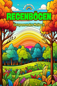 Regenbögen Entspannendes Malbuch Unglaubliche Regenbogen- und Landschaftsmotive für Naturliebhaber