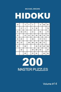 Hidoku - 200 Master Puzzles 9x9 (Volume 14)