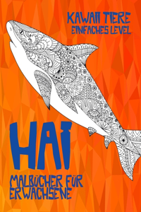 Malbücher für Erwachsene - Einfaches Level - Kawaii Tiere - Hai