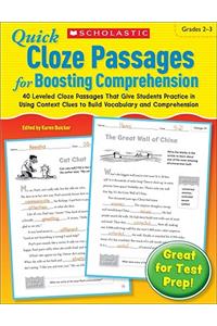 Quick Cloze Passages for Boosting Comprehension, Grades 2-3