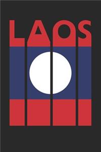 Vintage Laos Notebook - Retro Laos Planner - Lao Flag Diary - Laos Travel Journal