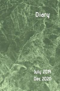 Diary July 2019 Dec 2020: Dark green marble design. 6x9 week to a page 18 month diary. Space for notes and to do list on each page. Perfect for teachers, students and small b