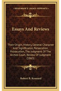 Essays And Reviews