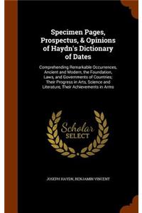 Specimen Pages, Prospectus, & Opinions of Haydn's Dictionary of Dates