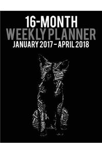 2017-2018 Weekly Planner - Wordcloud Border Collie