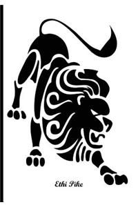 Ethi Pike - Black Lion Notebook / Extended Lines / Soft Matte Cover