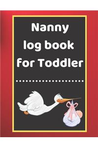 Nanny log book for Toddler