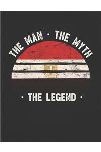 The Man The Myth The Legend: Egypt Flag Sunset Personalized Gift Idea for Egyptian Coworker Friend or Boss Planner Daily Weekly Monthly Undated Calendar Organizer Journal