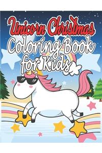 Unicorn Christmas Coloring Book for Kids