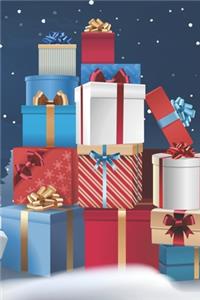 Presents in the Snow at Night - Blank Lined Notebook