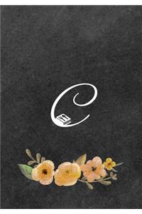 Initial Monogram Letter C on Chalkboard