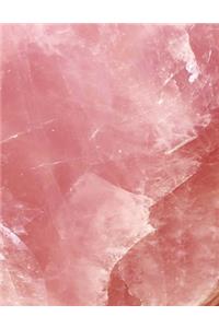 Rose Quartz Crystal Journal for Crystal Healers 8.5 x 11 Lined Pages