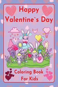 Happy Valentine`s Day Coloring book for kids Cute and funny bunnies sharing love by Raz McOvoo