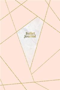 Bullet Journal: Marble + Gold Bullet Journal - 120-Page 1/2 Inch Dot Grid Notebook - 6 X 9 Marble & Gold Perfect Bound Softcover