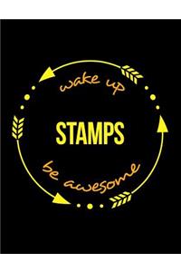 Wake Up Stamps Be Awesome Gift Notebook for a Stamping and Pressing Shop Worker, Wide Ruled Journal
