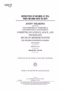 Destruction of Records at EPA