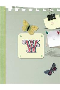 Monogrammed W Dot Grid Bullet Journal