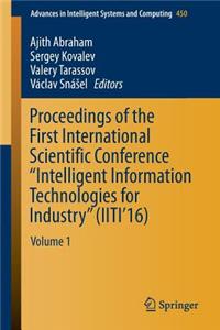 Proceedings of the First International Scientific Conference 