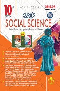 SURA`S 10th Std Social Science Guide 2024-25 in English Medium