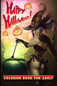 Happy Halloween coloring book for adult
