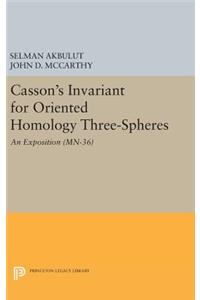 Casson's Invariant for Oriented Homology Three-Spheres