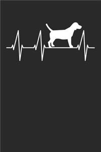 Beagle Journal - Beagle Notebook 'Dog Heartbeat' - Gift for Beagle Lovers