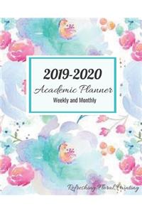 2019-2020 Academic Planner Weekly and Monthly Refreshing Floral Painting