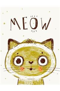 Golden Kitty Meow for Girls Grands Carreaux French Ruled Paper