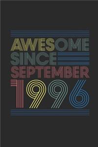 Awesome Since September 1996: Dotted Bullet Grid Notebook / Journal (6 X 9) - September Birthday Gift and September Anniversary Gift