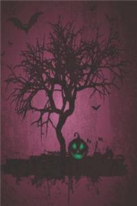 Horror Notizbuch Baum und Kürbis rosa Edition