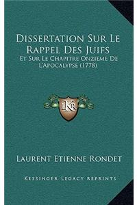 Dissertation Sur Le Rappel Des Juifs