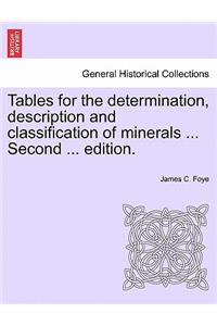 Tables for the Determination, Description and Classification of Minerals ... Second ... Edition.