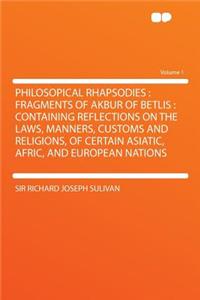 Philosopical Rhapsodies