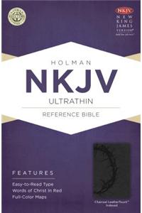 NKJV Ultrathin Reference Bible, Charcoal LeatherTouch Indexed