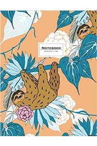 Sloth Notebook - 8.5 X 11 Lined Journal