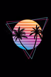 Retrowave Synthwave Palm Sunset