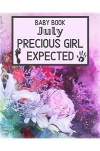 Baby Book July Precious Girl Expected