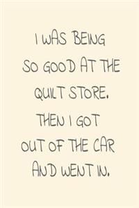 I Was Being So Good At The Quilt Store. Then I Got Out Of The Car And Went In.