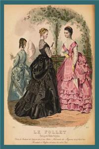 Journal: Vintage Fashion Plate Blank Book, 200 Pages, Lined