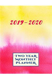 2019-2020 Two Year Monthly Planner. 24 Month Calendar