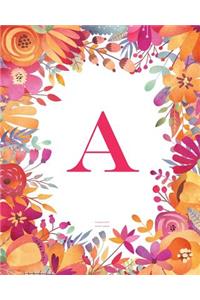 Monogram Initial A Journal Notebook