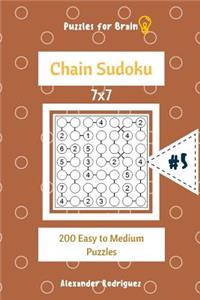 Puzzles for Brain - Chain Sudoku 200 Easy to Medium Puzzles 7x7 vol.5