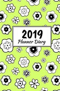 2019 Planner Diary: Green Floral Cover