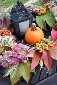 A Pumpkin, a Lantern, and Autumn Foliage Journal