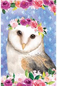 Journal Notebook For Bird Lovers Owl In Flowers