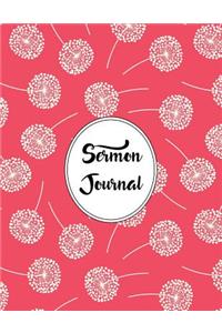 Sermon Journal Notebook Dandelions Pattern 8
