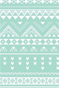 Aztec Design Notebook: Mint: Notebook 6 X 9: Notebook 250 Pages