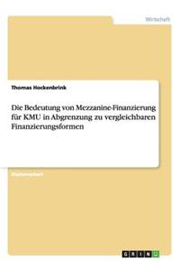 Die Bedeutung Von Mezzanine-Finanzierung Für Kmu in Abgrenzung Zu Vergleichbaren Finanzierungsformen
